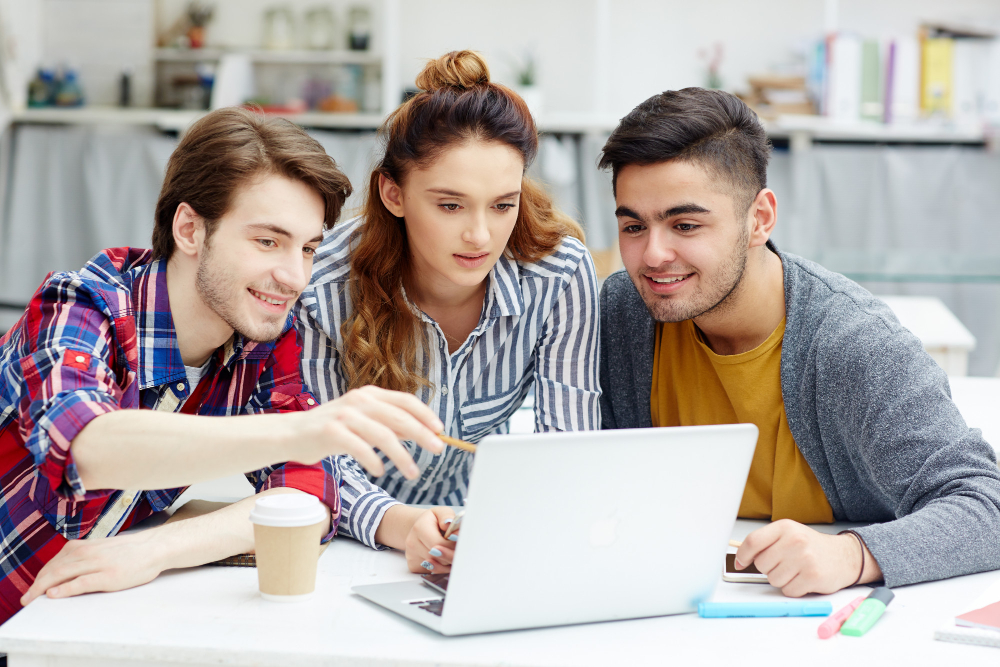 Students studying